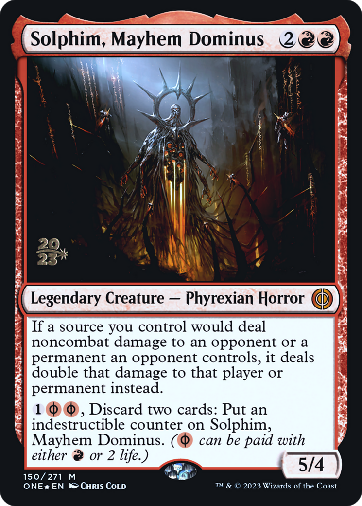 Solphim, Mayhem Dominus (PONE-150S) - Phyrexia: All Will Be One Promos Foil - Premium MTG Single from Wizards of the Coast - Just $4.85! Shop now at Game Crave Tournament Store