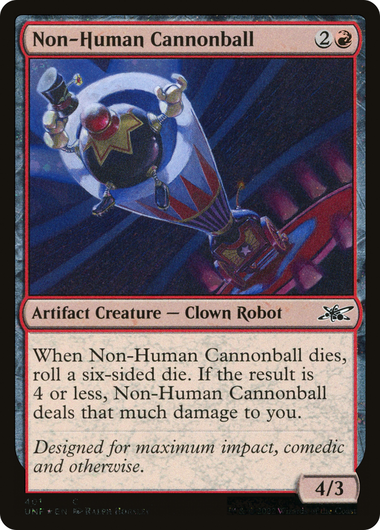 Non-Human Cannonball (UNF-401) - Unfinity Foil - Premium MTG Single from Wizards of the Coast - Just $0.08! Shop now at Game Crave Tournament Store