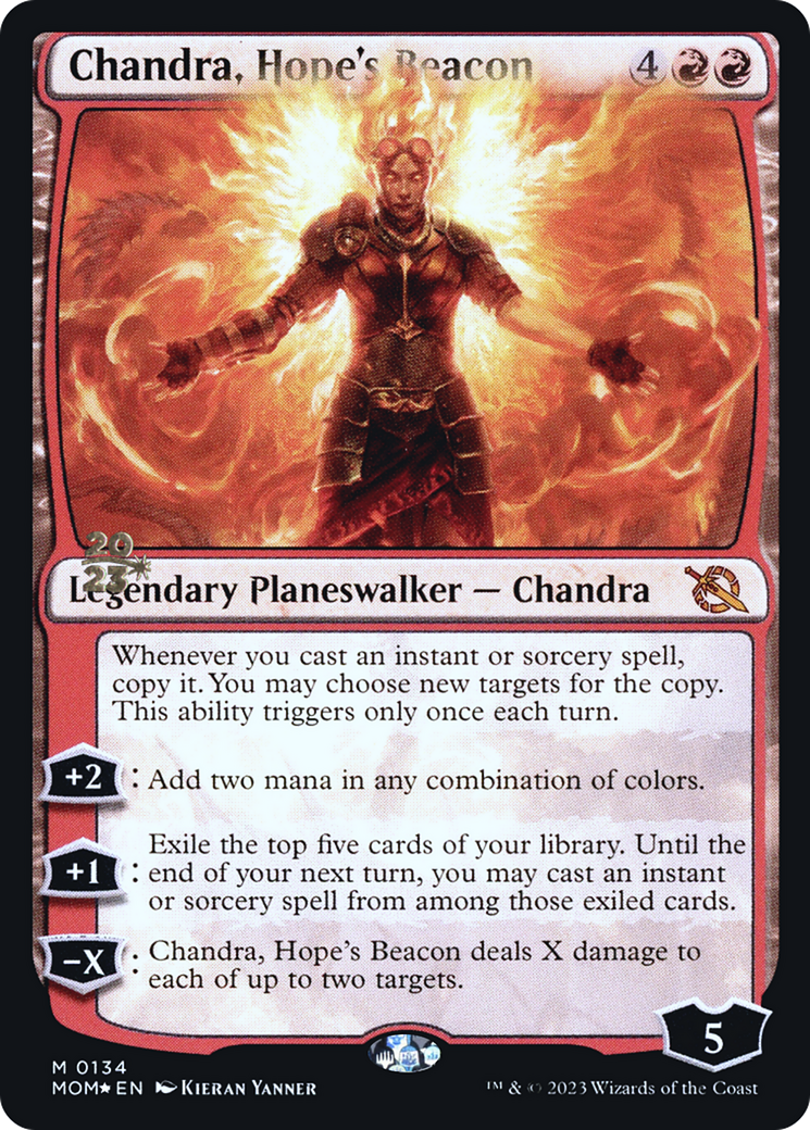 Chandra, Hope's Beacon (PMOM-134S) - March of the Machine Promos Foil - Premium MTG Single from Wizards of the Coast - Just $3.71! Shop now at Game Crave Tournament Store