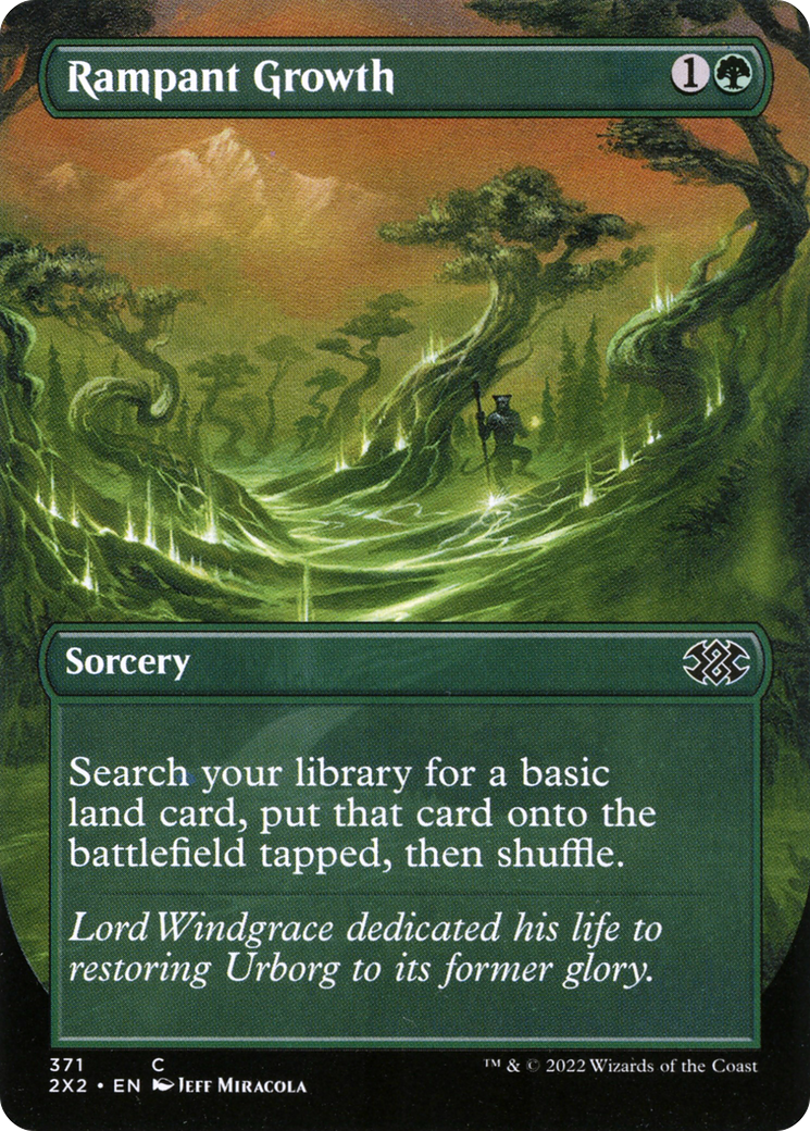 Rampant Growth (2X2-371) - Double Masters 2022 (Borderless) - Premium MTG Single from Wizards of the Coast - Just $0.21! Shop now at Game Crave Tournament Store