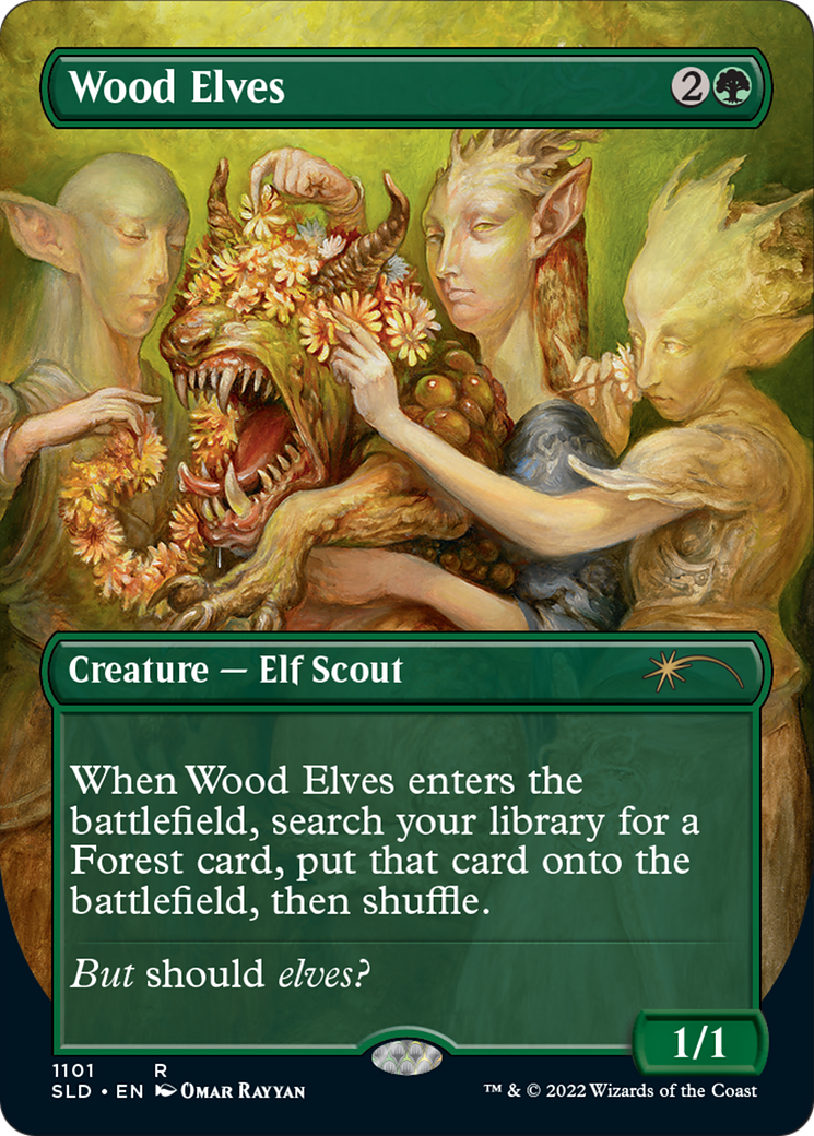 Wood Elves (SLD-1101) - Secret Lair Drop (Borderless) Foil - Premium MTG Single from Wizards of the Coast - Just $1.96! Shop now at Game Crave Tournament Store