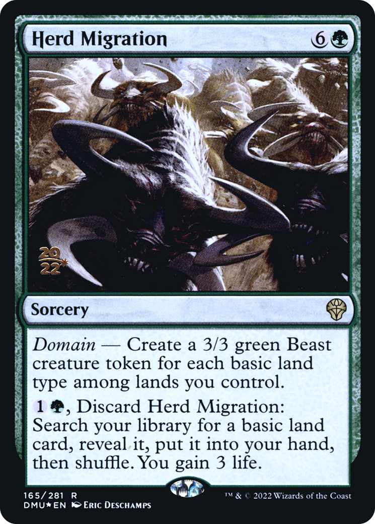 Herd Migration (PDMU-165S) - Dominaria United Promos Foil - Premium MTG Single from Wizards of the Coast - Just $0.70! Shop now at Game Crave Tournament Store