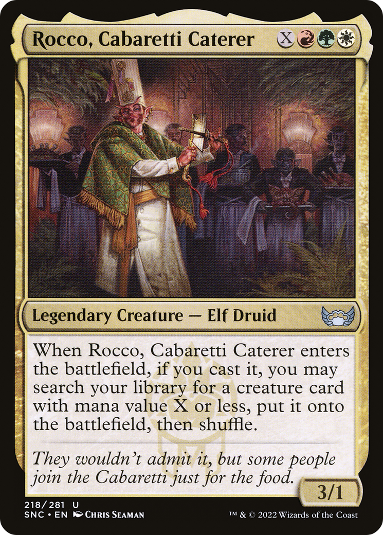 Rocco, Cabaretti Caterer (SNC-218) - Streets of New Capenna Foil - Premium MTG Single from Wizards of the Coast - Just $0.08! Shop now at Game Crave Tournament Store