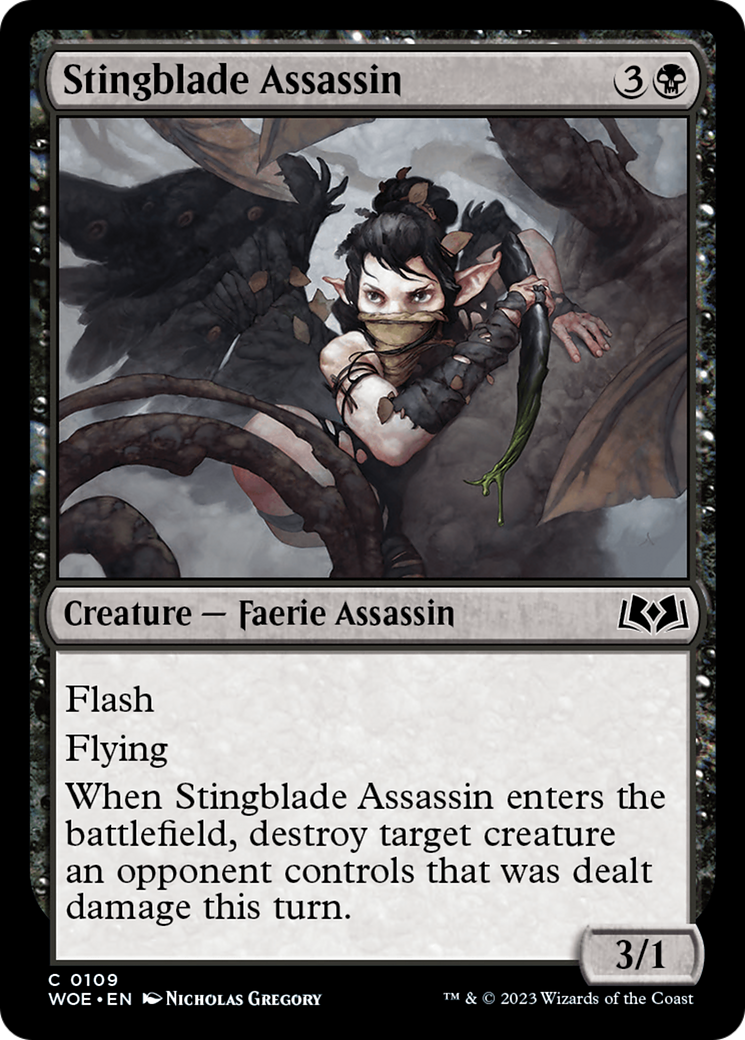 Stingblade Assassin (WOE-109) - Wilds of Eldraine Foil - Premium MTG Single from Wizards of the Coast - Just $0.08! Shop now at Game Crave Tournament Store