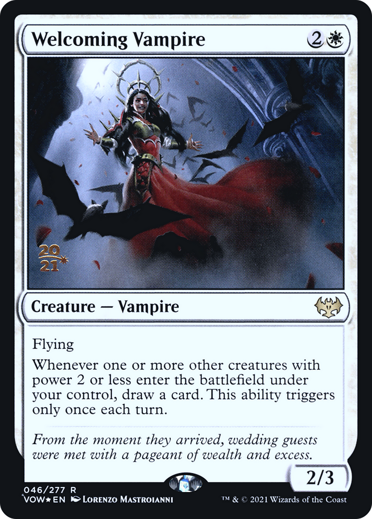 Welcoming Vampire (PVOW-46S) - Innistrad: Crimson Vow Promos Foil - Premium MTG Single from Wizards of the Coast - Just $1.34! Shop now at Game Crave Tournament Store