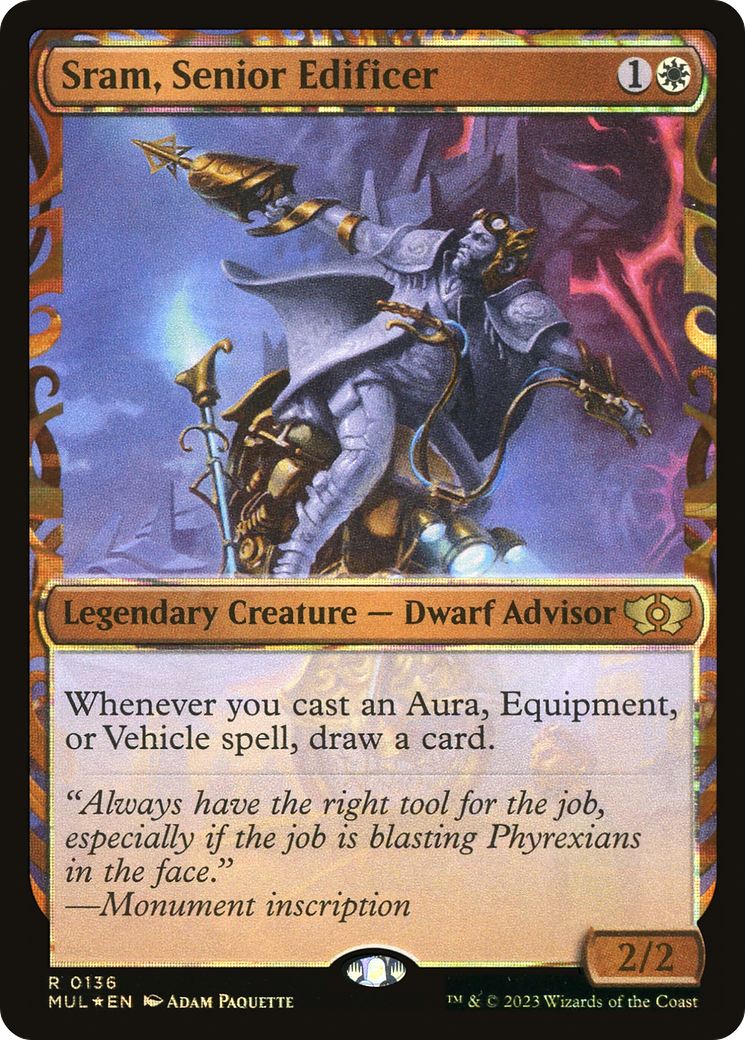 Sram, Senior Edificer (MUL-136) - Multiverse Legends: (Showcase) Foil - Premium MTG Single from Wizards of the Coast - Just $13.05! Shop now at Game Crave Tournament Store