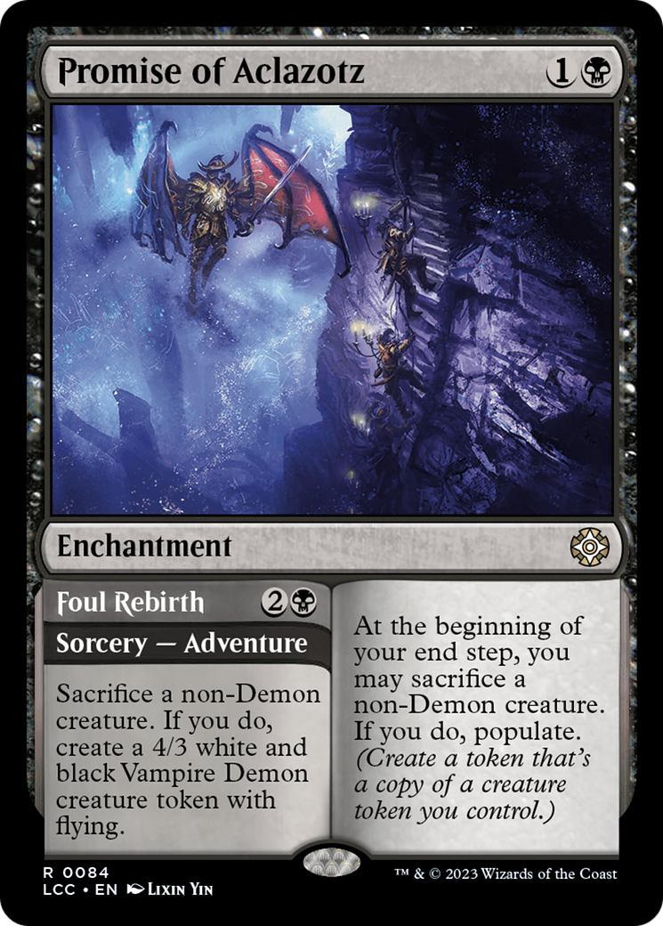 Promise of Aclazotz // Foul Rebirth (LCC-084) - The Lost Caverns of Ixalan Commander - Premium MTG Single from Wizards of the Coast - Just $0.08! Shop now at Game Crave Tournament Store