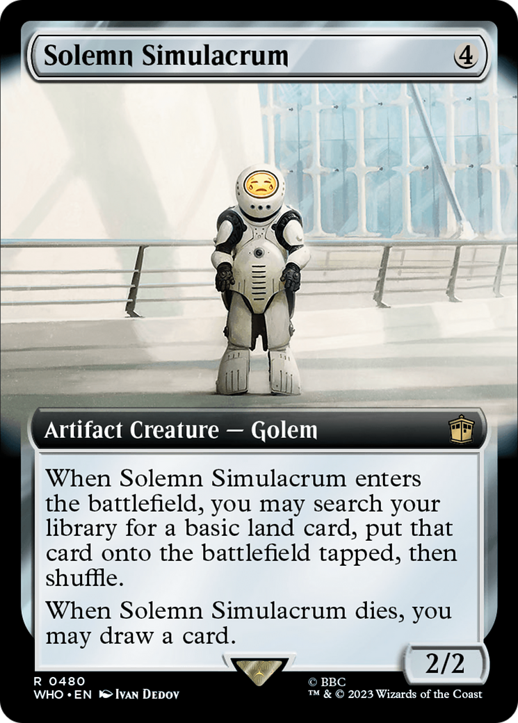 Solemn Simulacrum (WHO-480) - Doctor Who: (Extended Art) Foil - Premium MTG Single from Wizards of the Coast - Just $1.41! Shop now at Game Crave Tournament Store