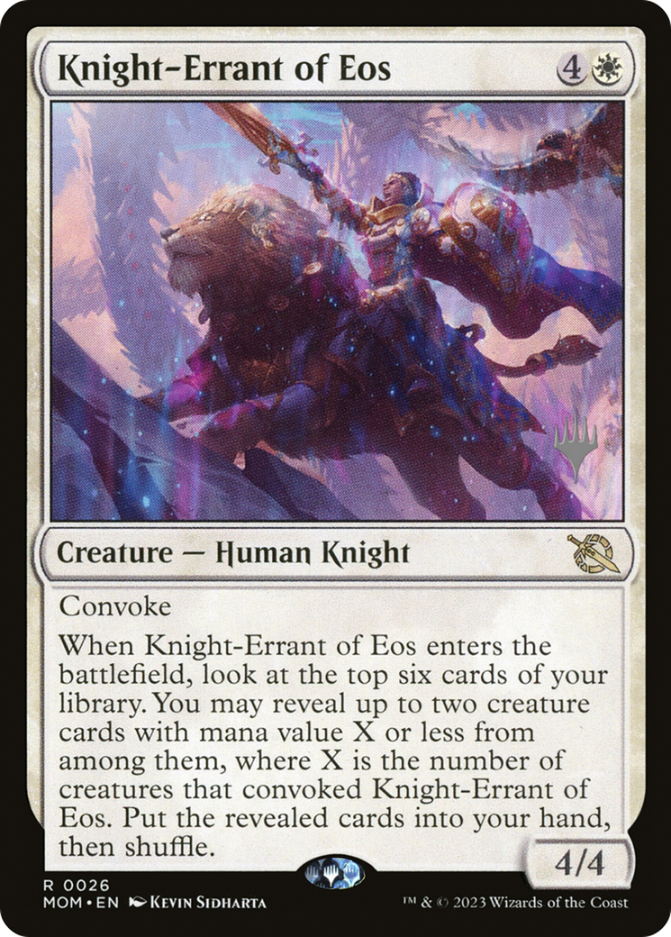 Knight-Errant of Eos (PMOM-26P) - March of the Machine Promos Foil - Premium MTG Single from Wizards of the Coast - Just $1.57! Shop now at Game Crave Tournament Store