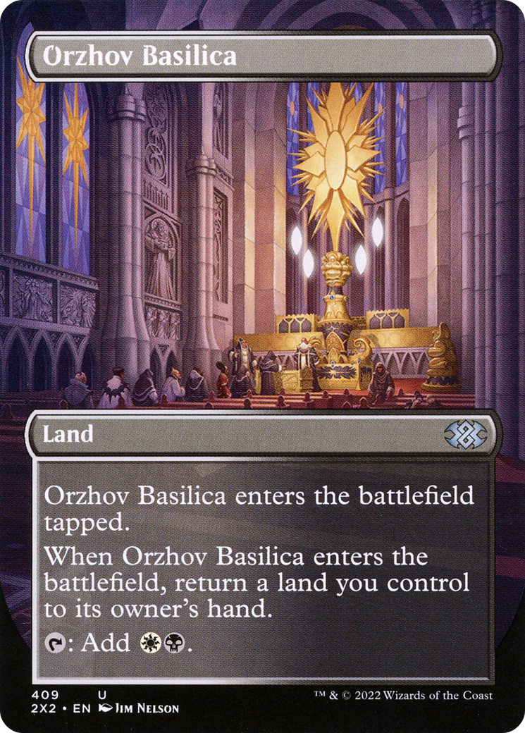 Orzhov Basilica (2X2-409) - Double Masters 2022 (Borderless) Foil - Premium MTG Single from Wizards of the Coast - Just $0.64! Shop now at Game Crave Tournament Store
