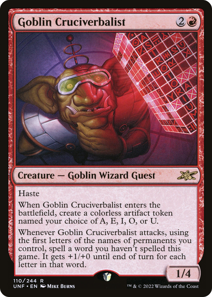 Goblin Cruciverbalist (UNF-110) - Unfinity - Premium MTG Single from Wizards of the Coast - Just $0.08! Shop now at Game Crave Tournament Store