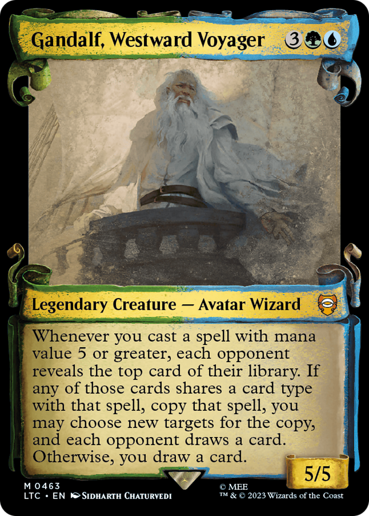 Gandalf, Westward Voyager (LTC-463) - Tales of Middle-earth Commander: (Showcase) Foil - Premium MTG Single from Wizards of the Coast - Just $1.33! Shop now at Game Crave Tournament Store