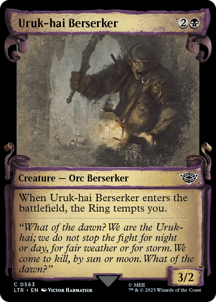 Uruk-hai Berserker (LTR-563) - The Lord of the Rings: Tales of Middle-earth: (Showcase) - Premium MTG Single from Wizards of the Coast - Just $0.08! Shop now at Game Crave Tournament Store