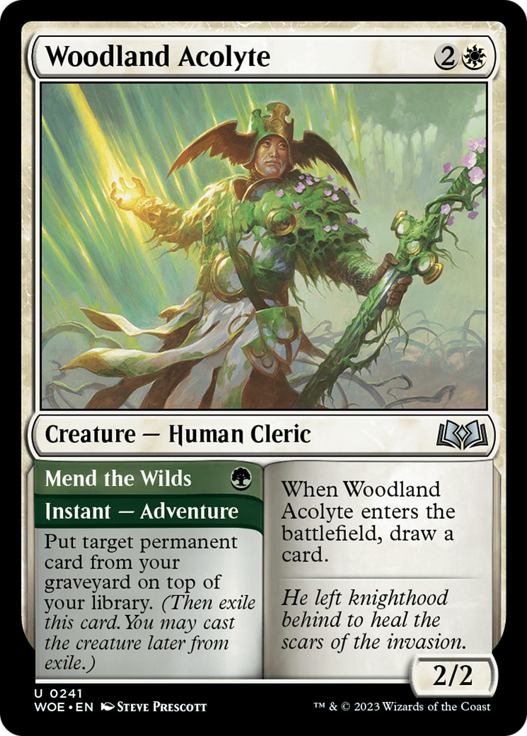Woodland Acolyte // Mend the Wilds (WOE-241) - Wilds of Eldraine Foil - Premium MTG Single from Wizards of the Coast - Just $0.08! Shop now at Game Crave Tournament Store