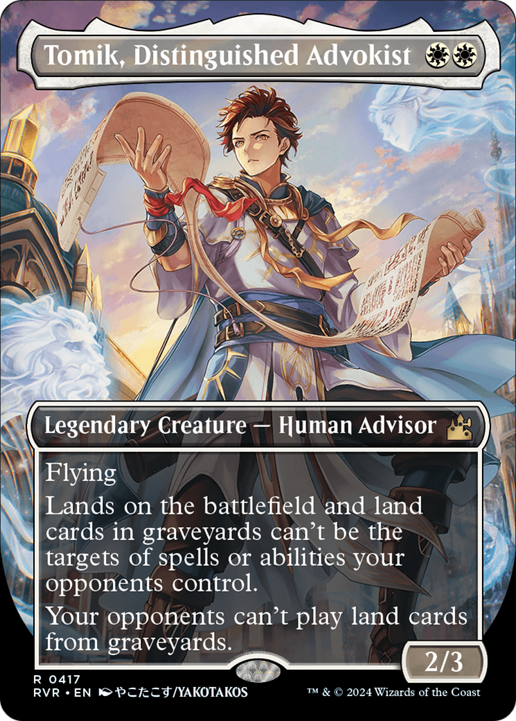 Tomik, Distinguished Advokist (RVR-417) - Ravnica Remastered (Borderless) - Premium MTG Single from Wizards of the Coast - Just $0.08! Shop now at Game Crave Tournament Store