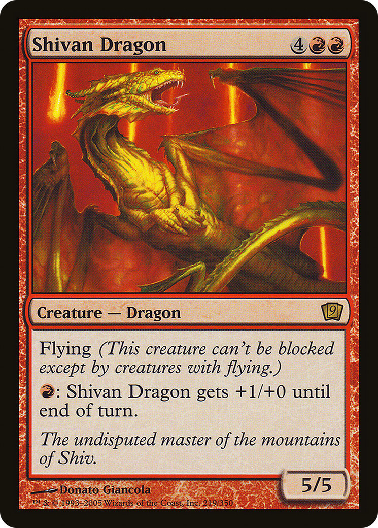Shivan Dragon (9ED-219★) - Ninth Edition Foil - Premium MTG Single from Wizards of the Coast - Just $8! Shop now at Game Crave Tournament Store