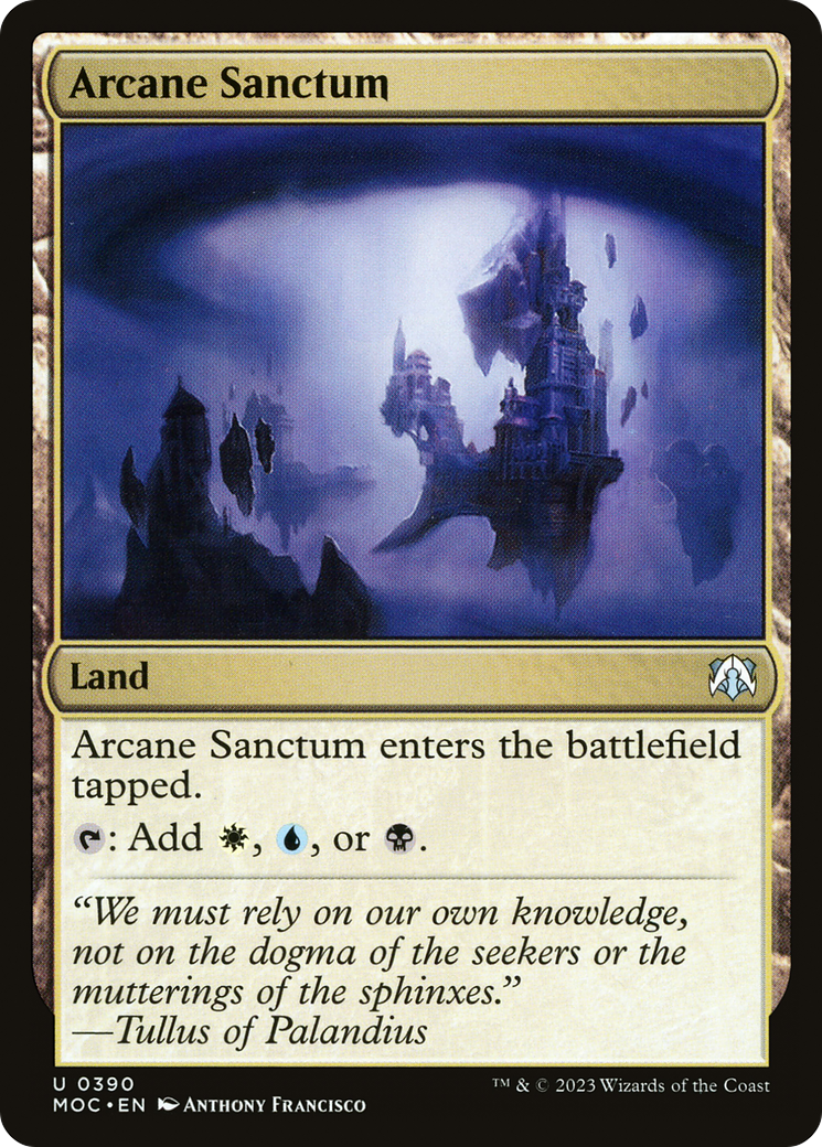 Arcane Sanctum (MOC-390) - March of the Machine Commander - Premium MTG Single from Wizards of the Coast - Just $0.27! Shop now at Game Crave Tournament Store