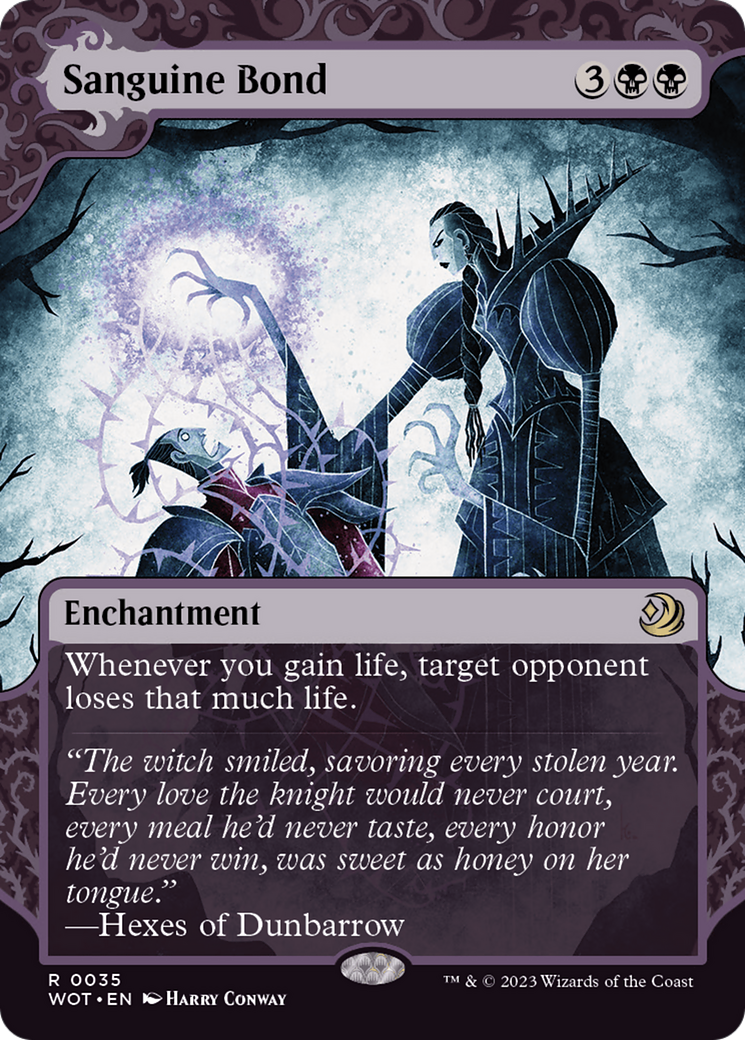 Sanguine Bond (WOT-035) - Wilds of Eldraine: Enchanting Tales: (Showcase) (Borderless) - Premium MTG Single from Wizards of the Coast - Just $0.42! Shop now at Game Crave Tournament Store