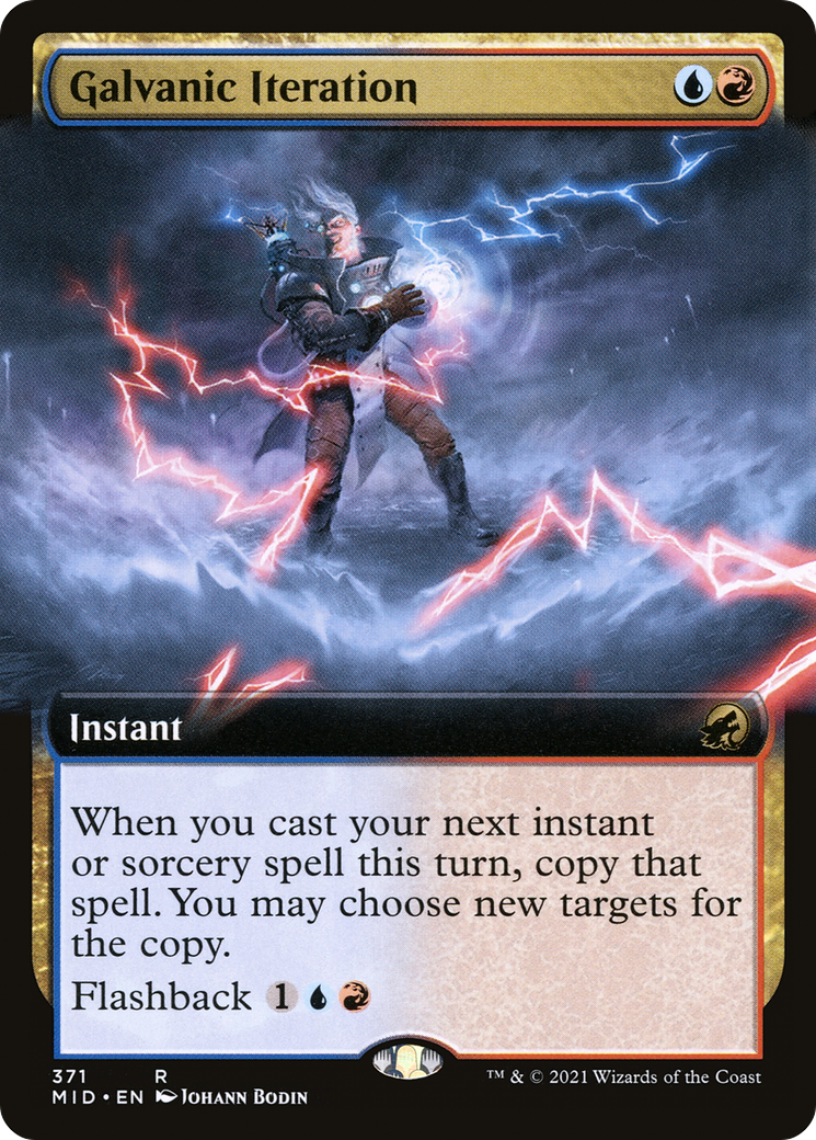 Galvanic Iteration (MID-371) - Innistrad: Midnight Hunt: (Extended Art) Foil - Premium MTG Single from Wizards of the Coast - Just $0.28! Shop now at Game Crave Tournament Store