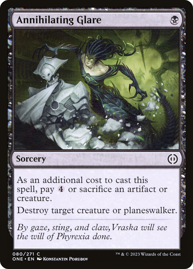 Annihilating Glare (ONE-080) - Phyrexia: All Will Be One Foil - Premium MTG Single from Wizards of the Coast - Just $0.08! Shop now at Game Crave Tournament Store