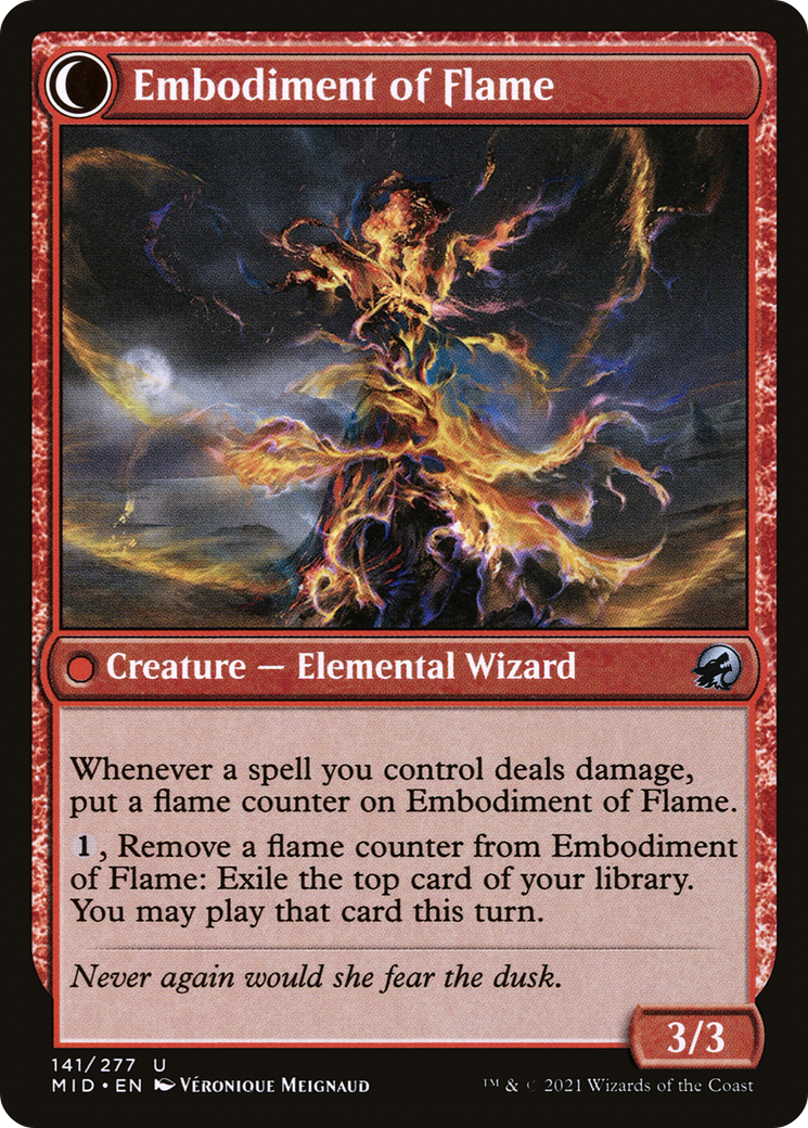 Flame Channeler // Embodiment of Flame (MID-141) - Innistrad: Midnight Hunt: (Double Faced Transform) Foil - Premium MTG Single from Wizards of the Coast - Just $0.08! Shop now at Game Crave Tournament Store