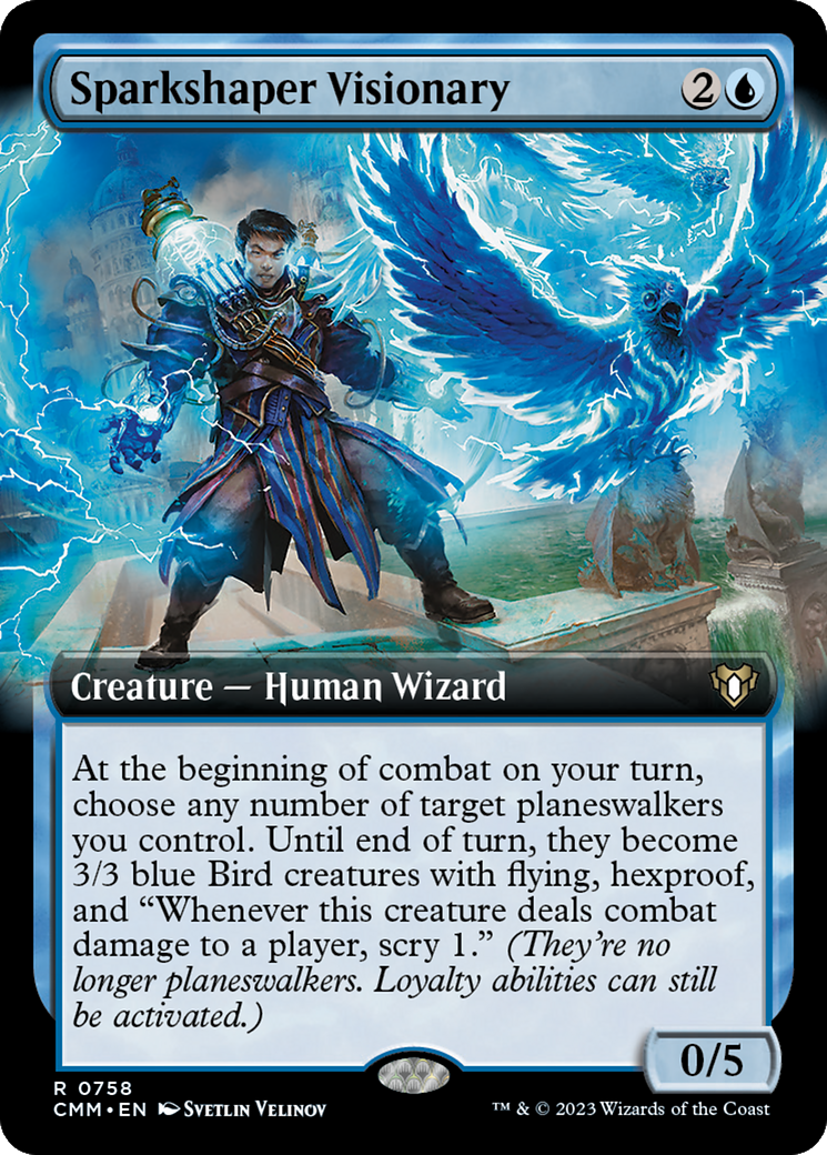 Sparkshaper Visionary (CMM-758) - Commander Masters: (Extended Art) Foil - Premium MTG Single from Wizards of the Coast - Just $0.31! Shop now at Game Crave Tournament Store