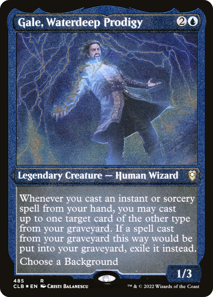 Gale, Waterdeep Prodigy (CLB-485) - Commander Legends: Battle for Baldur's Gate Etched Foil - Premium MTG Single from Wizards of the Coast - Just $0.09! Shop now at Game Crave Tournament Store