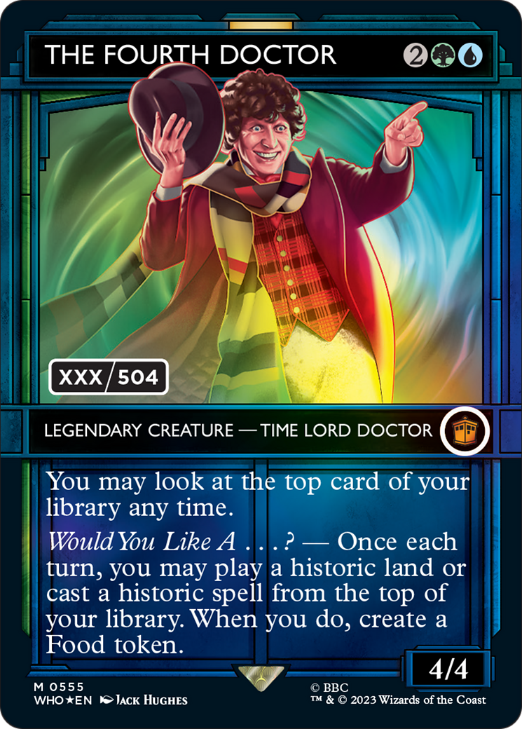 The Fourth Doctor (WHO-555Z) - Doctor Who: (Showcase) (Borderless) Foil - Premium MTG Single from Wizards of the Coast - Just $52.80! Shop now at Game Crave Tournament Store