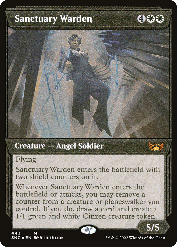 Sanctuary Warden (SNC-443) - Streets of New Capenna: (Showcase) Etched Foil - Premium MTG Single from Wizards of the Coast - Just $1.16! Shop now at Game Crave Tournament Store