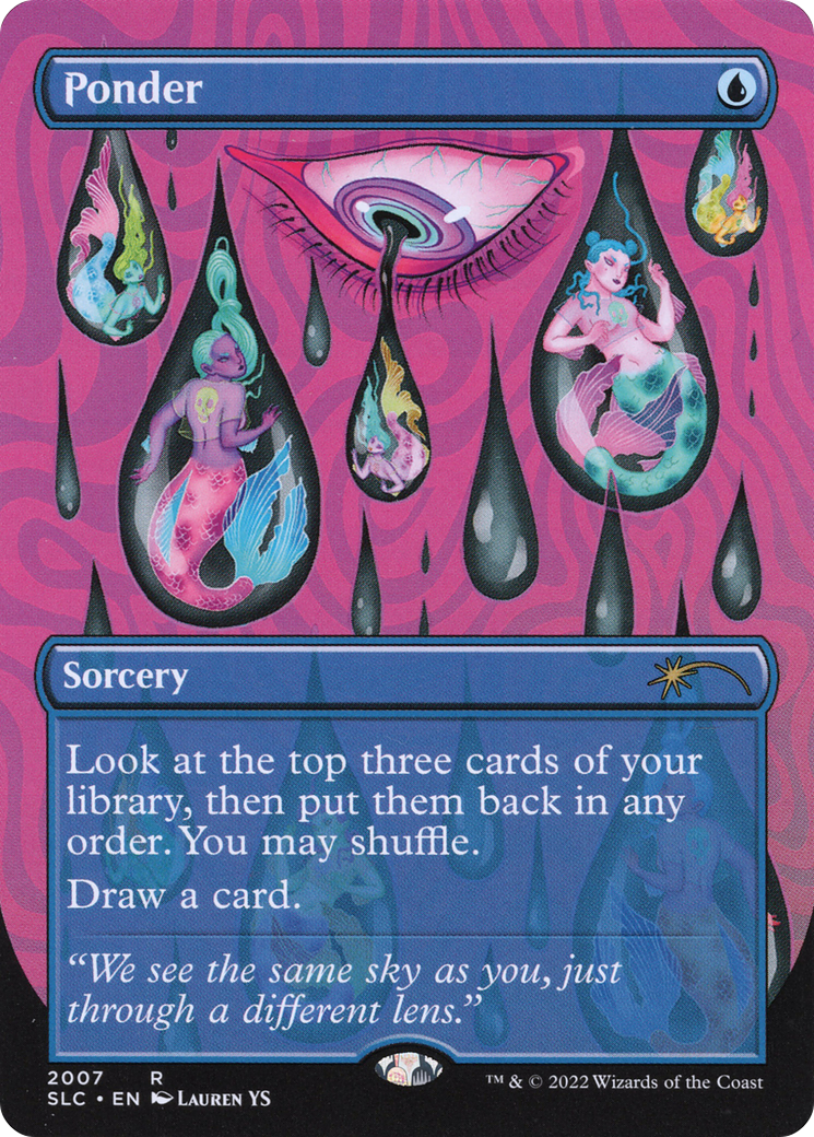 Ponder (SLC-2007) - Secret Lair 30th Anniversary Countdown Kit (Borderless) - Premium MTG Single from Wizards of the Coast - Just $2.31! Shop now at Game Crave Tournament Store