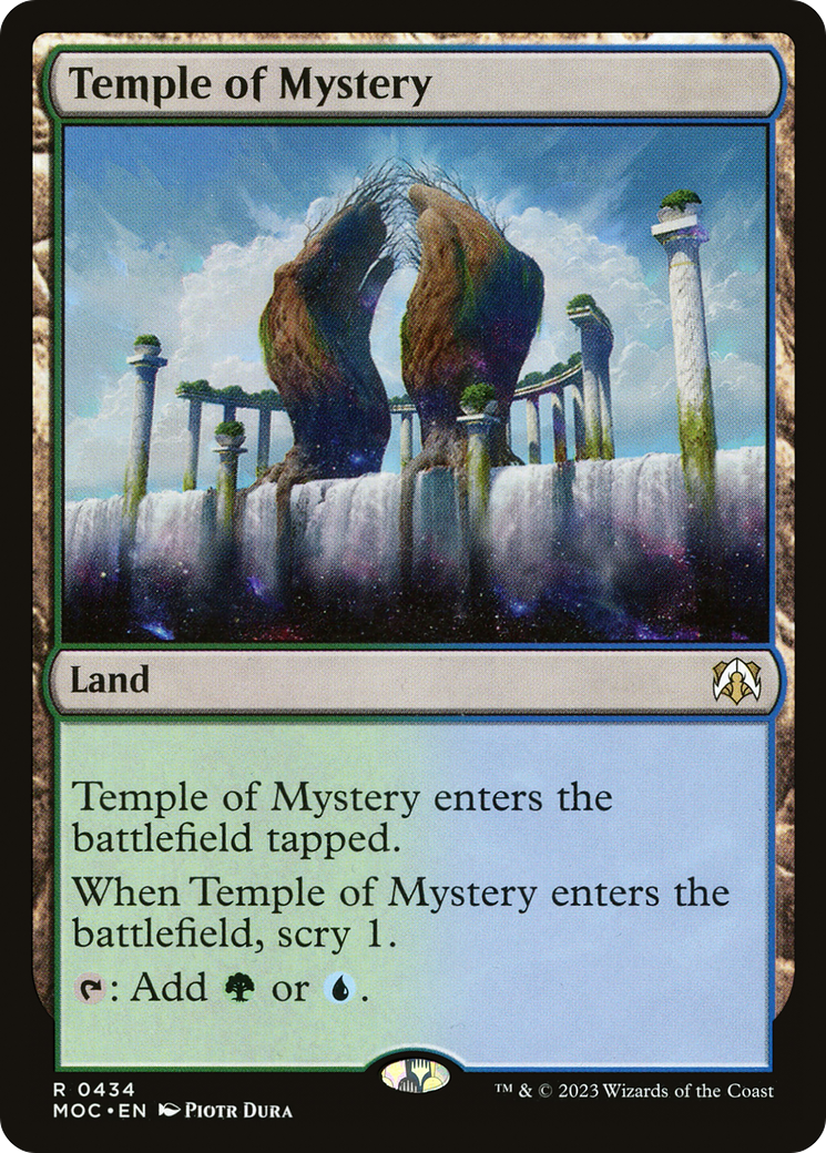 Temple of Mystery (MOC-434) - March of the Machine Commander - Premium MTG Single from Wizards of the Coast - Just $0.21! Shop now at Game Crave Tournament Store