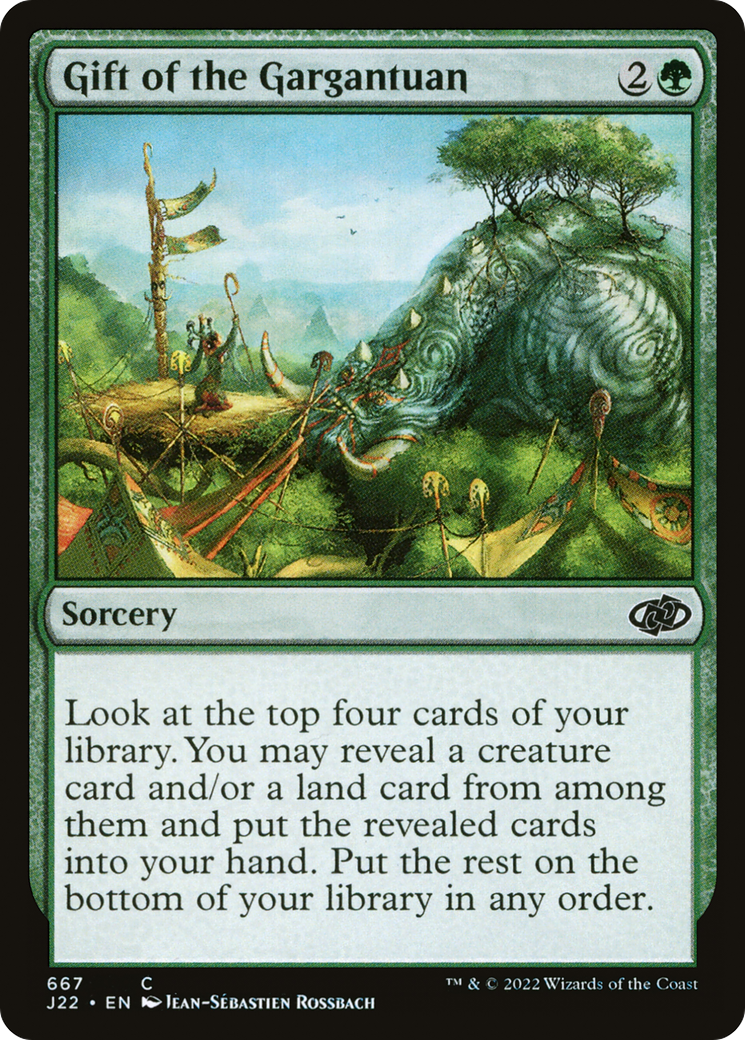 Gift of the Gargantuan (J22-667) - Jumpstart 2022 - Premium MTG Single from Wizards of the Coast - Just $0.25! Shop now at Game Crave Tournament Store