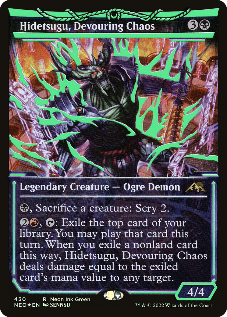 Hidetsugu, Devouring Chaos (NEO-430) - Kamigawa: Neon Dynasty: (Showcase) Foil - Premium MTG Single from Wizards of the Coast - Just $14.84! Shop now at Game Crave Tournament Store