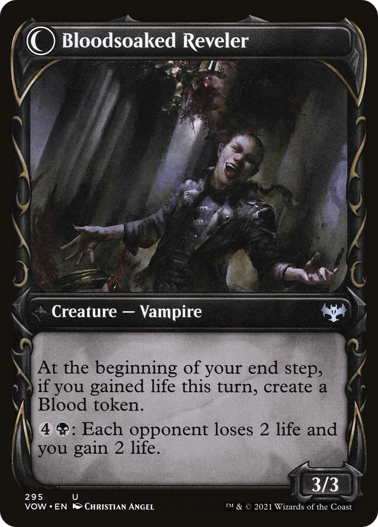 Restless Bloodseeker // Bloodsoaked Reveler (VOW-295) - Innistrad: Crimson Vow: (Showcase, Double Faced Transform) - Premium MTG Single from Wizards of the Coast - Just $0.08! Shop now at Game Crave Tournament Store
