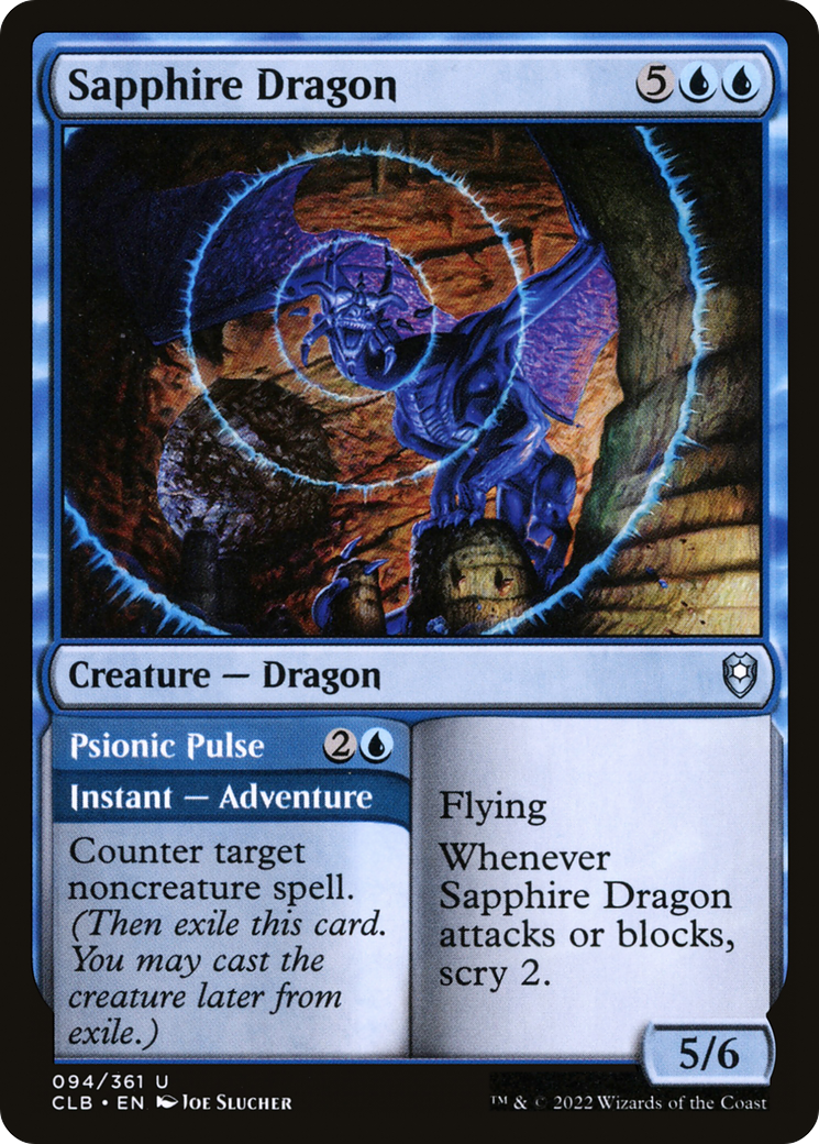 Sapphire Dragon // Psionic Pulse (CLB-094) - Commander Legends: Battle for Baldur's Gate Foil - Premium MTG Single from Wizards of the Coast - Just $0.49! Shop now at Game Crave Tournament Store