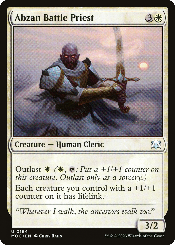 Abzan Battle Priest (MOC-164) - March of the Machine Commander - Premium MTG Single from Wizards of the Coast - Just $0.10! Shop now at Game Crave Tournament Store