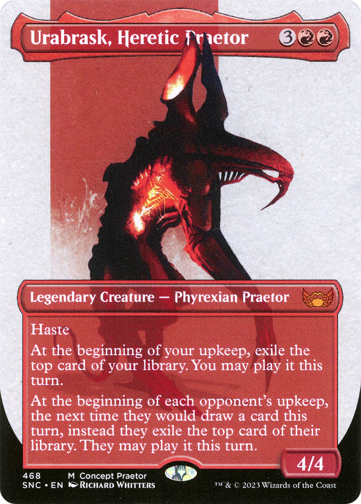 Urabrask, Heretic Praetor (SNC-468) - Streets of New Capenna (Borderless) Foil - Premium MTG Single from Wizards of the Coast - Just $3.21! Shop now at Game Crave Tournament Store