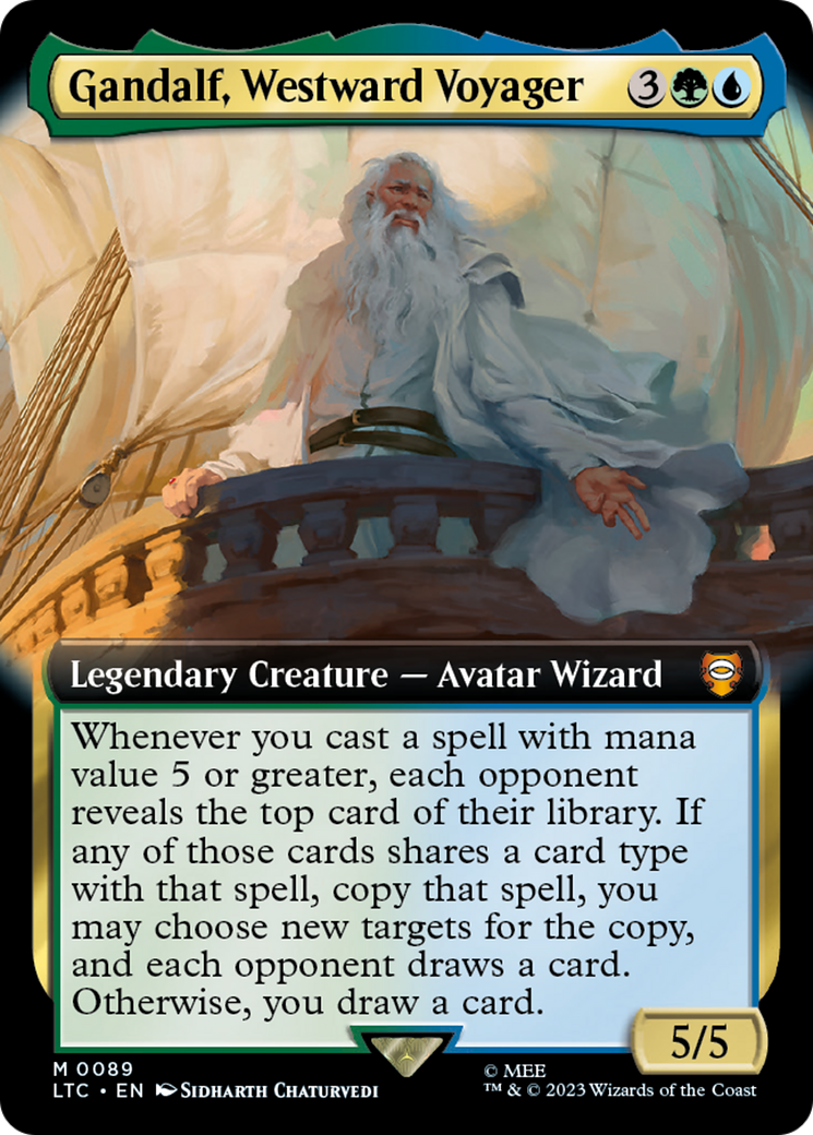 Gandalf, Westward Voyager (LTC-089) - Tales of Middle-earth Commander: (Extended Art) - Premium MTG Single from Wizards of the Coast - Just $0.12! Shop now at Game Crave Tournament Store