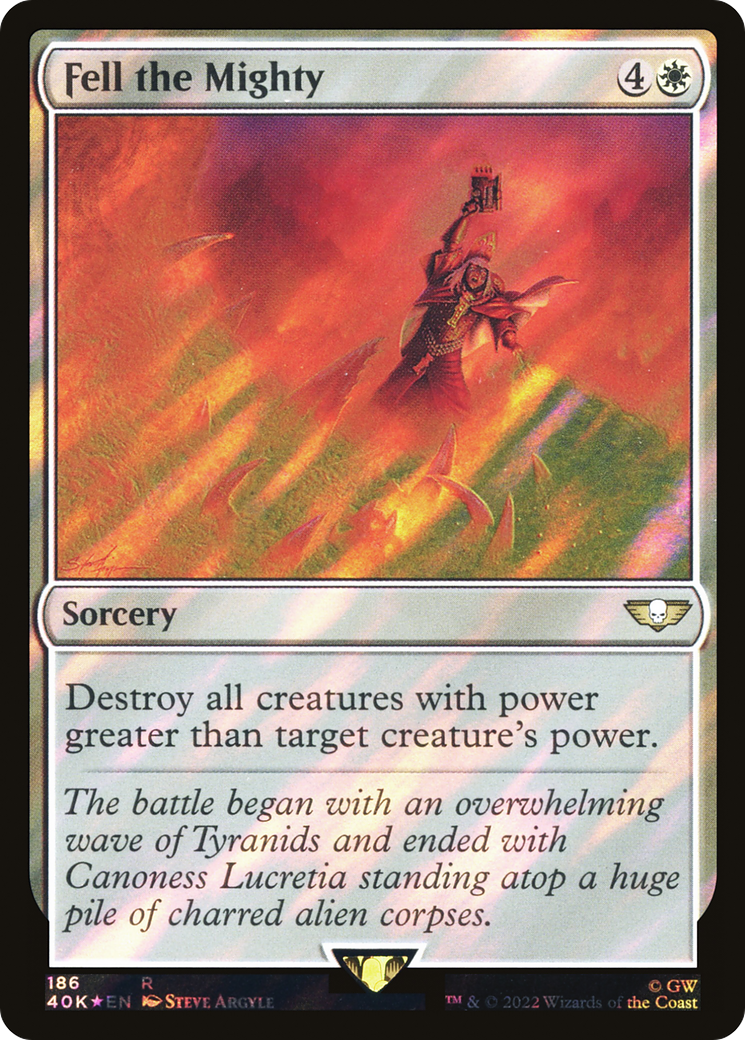 Fell the Mighty (40K-186★) - Warhammer 40,000 Commander Foil - Premium MTG Single from Wizards of the Coast - Just $0.32! Shop now at Game Crave Tournament Store