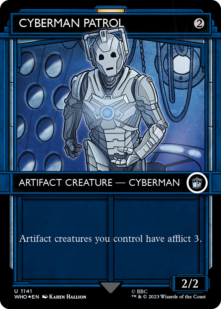 Cyberman Patrol (WHO-1141) - Doctor Who: (Showcase) (Borderless) Foil - Premium MTG Single from Wizards of the Coast - Just $4.29! Shop now at Game Crave Tournament Store