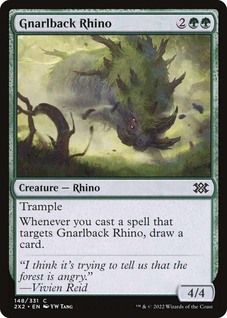 Gnarlback Rhino (2X2-148) - Double Masters 2022 - Premium MTG Single from Wizards of the Coast - Just $0.25! Shop now at Game Crave Tournament Store