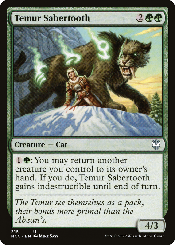 Temur Sabertooth (NCC-315) - New Capenna Commander - Premium MTG Single from Wizards of the Coast - Just $1.02! Shop now at Game Crave Tournament Store