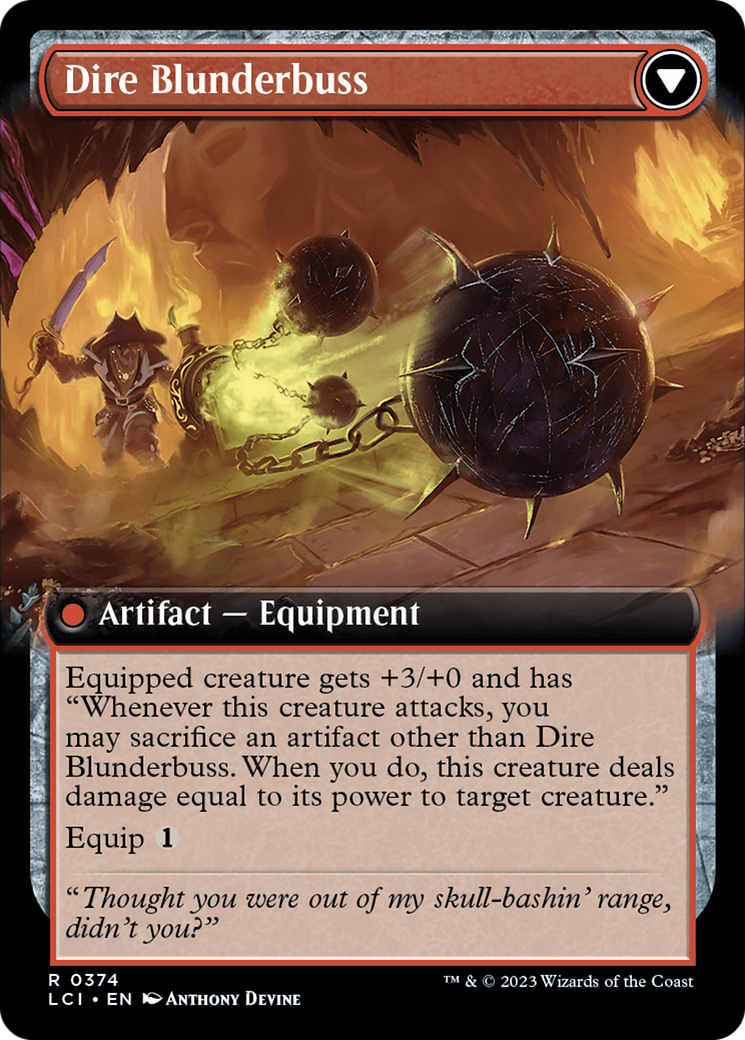 Dire Flail // Dire Blunderbuss (LCI-374) - The Lost Caverns of Ixalan: (Extended Art) Foil - Premium MTG Single from Wizards of the Coast - Just $0.08! Shop now at Game Crave Tournament Store