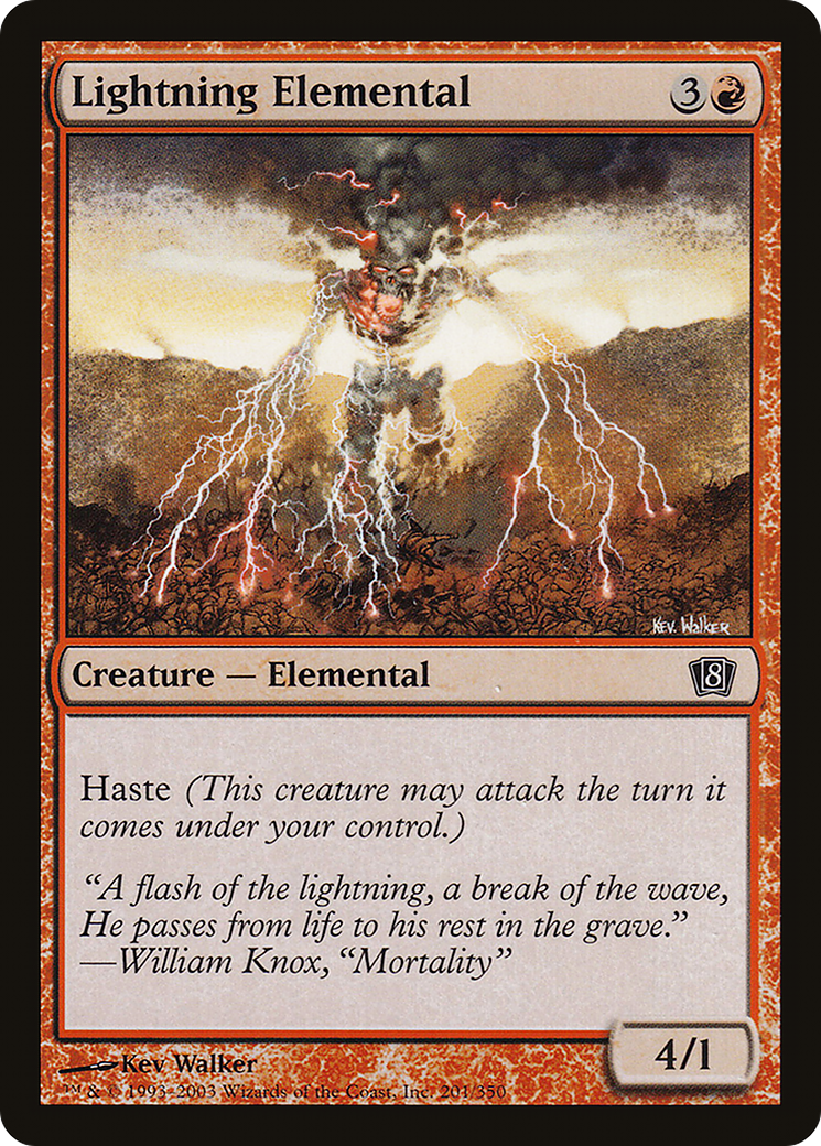 Lightning Elemental (8ED-201★) - Eighth Edition Foil - Premium MTG Single from Wizards of the Coast - Just $0.08! Shop now at Game Crave Tournament Store