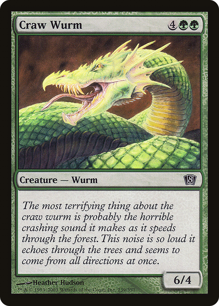 Craw Wurm (8ED-239★) - Eighth Edition Foil - Premium MTG Single from Wizards of the Coast - Just $0.34! Shop now at Game Crave Tournament Store
