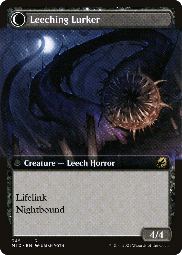 Curse of Leeches // Leeching Lurker (MID-345) - Innistrad: Midnight Hunt: (Extended Art, Double Faced Transform) Foil - Premium MTG Single from Wizards of the Coast - Just $0.08! Shop now at Game Crave Tournament Store