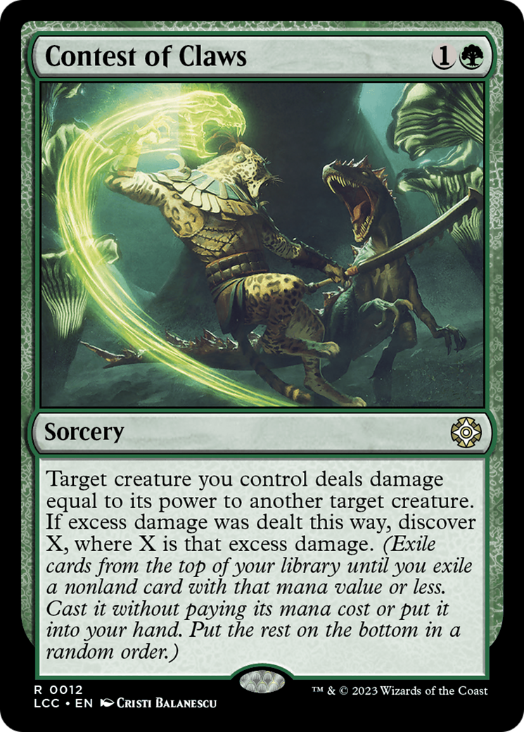 Contest of Claws (LCC-012) - The Lost Caverns of Ixalan Commander Foil - Premium MTG Single from Wizards of the Coast - Just $2.88! Shop now at Game Crave Tournament Store