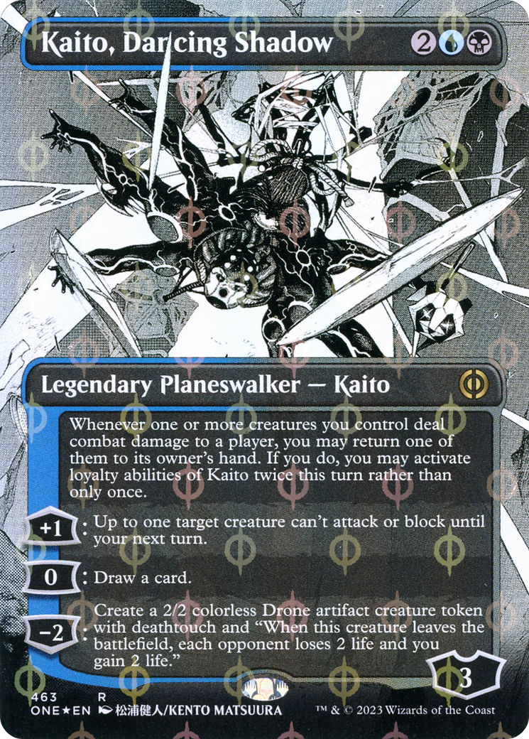 Kaito, Dancing Shadow (ONE-463) - Phyrexia: All Will Be One: (Showcase) (Borderless) Foil - Premium MTG Single from Wizards of the Coast - Just $0.75! Shop now at Game Crave Tournament Store