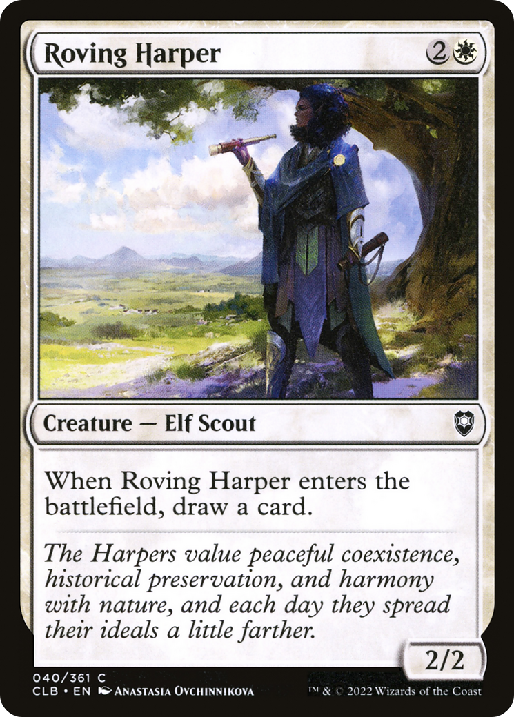 Roving Harper (CLB-040) - Commander Legends: Battle for Baldur's Gate - Premium MTG Single from Wizards of the Coast - Just $0.08! Shop now at Game Crave Tournament Store