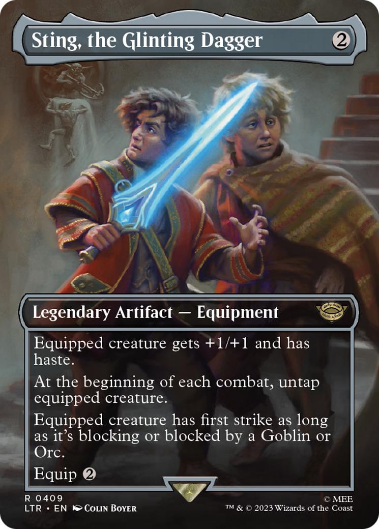 Sting, the Glinting Dagger (LTR-409) - The Lord of the Rings: Tales of Middle-earth (Borderless) - Premium MTG Single from Wizards of the Coast - Just $0.28! Shop now at Game Crave Tournament Store